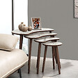 HABITAT ET JARDIN - Table gigogne (4 pièces) en bois "Moon" 40 x 75 x 55 cm - Blanc - vignette