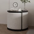 HABITAT ET JARDIN - Table d'appoint avec pouf en bois "Vexana" - 43 x 43 x 47 cm - Gris anthracite - vignette