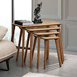 HABITAT ET JARDIN - Table gigogne (4 pièces) en bois "Luci" 70 x 40 x 55 cm - Chêne - vignette