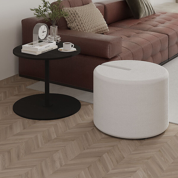 HABITAT ET JARDIN - Table d'appoint avec pouf en bois "Vexana" - 43 x 43 x 47 cm - Noir - large