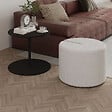 HABITAT ET JARDIN - Table d'appoint avec pouf en bois "Vexana" - 43 x 43 x 47 cm - Noir - vignette