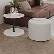 HABITAT ET JARDIN - Table d'appoint avec pouf en bois "Vexana" - 43 x 43 x 47 cm - Blanc - vignette