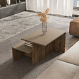 HABITAT ET JARDIN - Table gigogne (2 pièces) en bois "Twins" 72 x 45 x 42 cm - Taupe - vignette