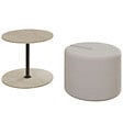 HABITAT ET JARDIN - Table d'appoint avec pouf en bois "Vexana" - 43 x 43 x 47 cm - Travertin - vignette