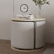 HABITAT ET JARDIN - Table d'appoint avec pouf en bois "Vexana" - 43 x 43 x 47 cm - Travertin - vignette