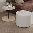 HABITAT ET JARDIN - Table d'appoint avec pouf en bois "Vexana" - 43 x 43 x 47 cm - Travertin - vignette