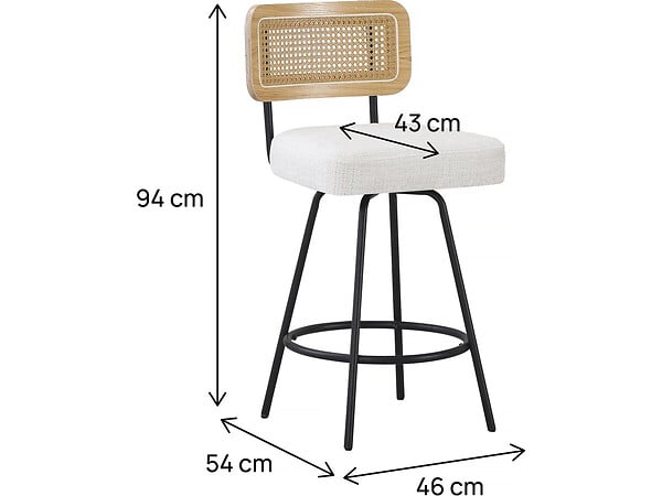 HABITAT ET JARDIN - Lot de 2 chaises hautes en tissu "Wilfried" - 51 x 44 x 95 cm - Beige - large