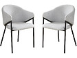 HABITAT ET JARDIN - Lot de 2 chaises de salle à manger en tissu et métal "Auralis" - Gris clair - vignette