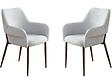 HABITAT ET JARDIN - Lot de 2 chaises de salle à manger avec accoudoirs "Jade" - Gris clair - vignette