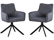 HABITAT ET JARDIN - Lot de 2 chaises en tissu "Pharell" - 60 x 61 x 91 cm - Gris - vignette