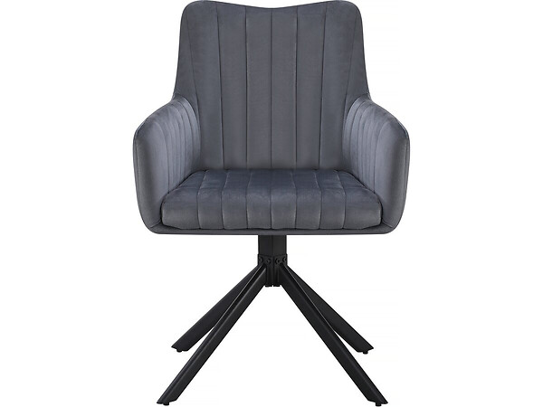 HABITAT ET JARDIN - Lot de 2 chaises en tissu "Pharell" - 60 x 61 x 91 cm - Gris - large