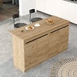 HABITAT ET JARDIN - Table de cuisine en bois "Lark" - 160 x 60 x 90 cm - Marron - vignette