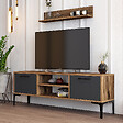 HABITAT ET JARDIN - Meuble TV en bois "Riga" - 140 x 30 x 48 cm - NoyerAnthracite - vignette