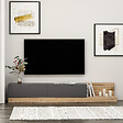 HABITAT ET JARDIN - Meuble TV en bois "Majör" - 180 x 37 x 30 cm - Gris anthracite - vignette