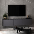 HABITAT ET JARDIN - Meuble TV suspendu en bois avec éclairage LED "Neon" - 160 x 32 x 35 cm - Gris anthracite - vignette