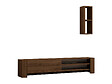 HABITAT ET JARDIN - Meuble TV avec étagère murale en bois "Naz" - 160 x 26 x 33 cm - Marron - vignette