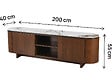 HABITAT ET JARDIN - Meuble TV en bois avec plateau en céramique "Stonea" - 200 x 40 x 55 cm - Marron - vignette