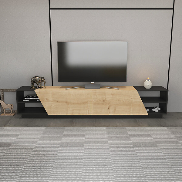 HABITAT ET JARDIN - Meuble TV en bois "Rhodes" - 240 x 37 x 47 cm - Beige - large