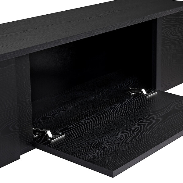 HABITAT ET JARDIN - Meuble TV en bois "Onera" - 180 x 30 x 50 cm - Bois Noir / Noir - large