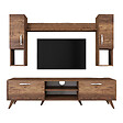 HABITAT ET JARDIN - Ensemble meuble TV en bois "Mezalun" - 180 x 35 x 48 cm - Marron - vignette