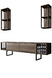 HABITAT ET JARDIN - Meuble TV en bois "Chrome Line" - 180 x 30 x 48 cm - NoyerNoir - vignette