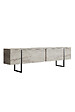 HABITAT ET JARDIN - Meuble TV en bois "Luxe" - 180 x 30 x 50 cm - TravertinNoir - vignette
