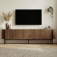 HABITAT ET JARDIN - Meuble TV en bois "Nexus" - 180 x 30 x 45 cm - Chêne Kafkas / Noir - vignette