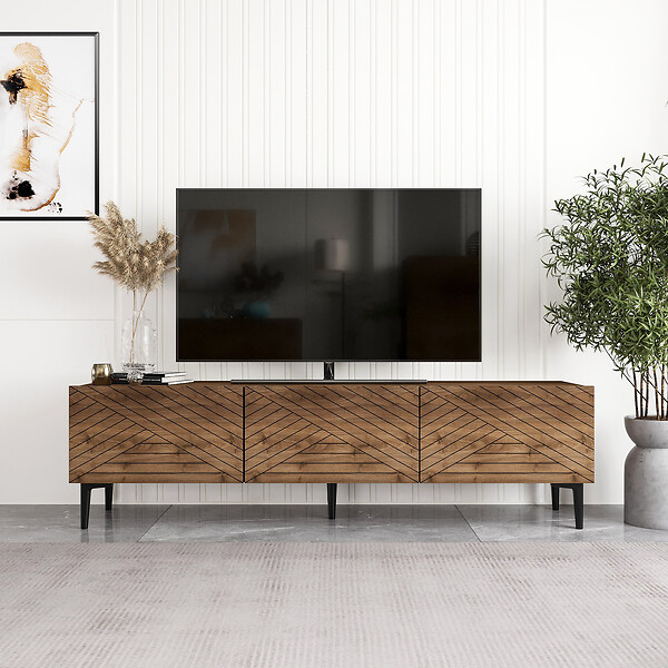 HABITAT ET JARDIN - Meuble TV en bois "Felix" - 160 x 31 x 44 cm - Marron - large