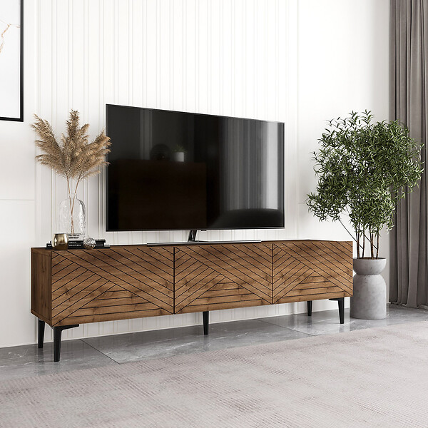 HABITAT ET JARDIN - Meuble TV en bois "Felix" - 160 x 31 x 44 cm - Marron - large