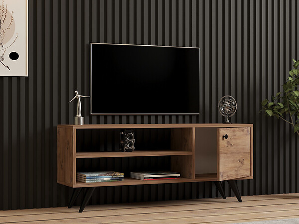 HABITAT ET JARDIN - Meuble TV en bois "Jena" - 120 x 29 x 50 cm - Pin Atlantique - large