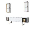 HABITAT ET JARDIN - Meuble TV en bois "Gold Line" - 180 x 30 x 48 cm - BlancNoir - vignette