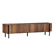 HABITAT ET JARDIN - Meuble TV en bois "Nexus" - 180 x 30 x 45 cm - Noyer Baroque / Noir - vignette