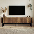 HABITAT ET JARDIN - Meuble TV en bois "Nexus" - 180 x 30 x 45 cm - Noyer Baroque / Noir - vignette