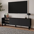 HABITAT ET JARDIN - Meuble TV en bois "River" - 150 x 31 x 48 cm - Gris anthracite - vignette