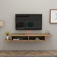 HABITAT ET JARDIN - Meuble TV en bois "Muson" - 120 x 29 x 18 cm - Pin Atlantique - vignette
