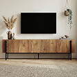HABITAT ET JARDIN - Meuble TV en bois "Nexus" - 180 x 30 x 45 cm - Pin Atlantique / Noir - vignette
