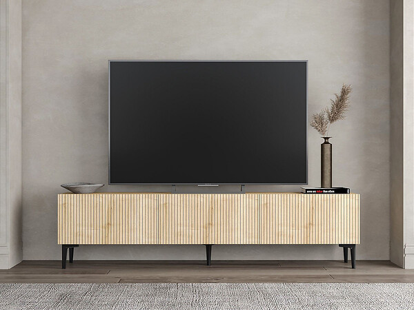 HABITAT ET JARDIN - Meuble TV en bois "Oscar" - 180 x 31 x 45 cm - Marron clair - large