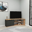 HABITAT ET JARDIN - Meuble TV d'angle en bois "Termera" - 135 x 67 x 48 cm - Marron - vignette