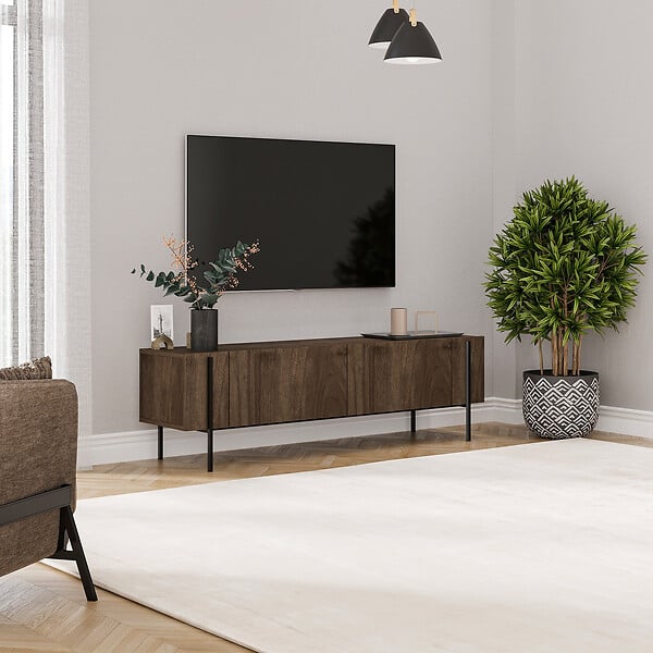 HABITAT ET JARDIN - Meuble TV en bois "Herman" - 160 x 31 x 45 cm - Marron - large