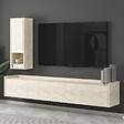 HABITAT ET JARDIN - Meuble TV avec étagère murale en bois "Sema" - 160 x 30 x 35 cm - Travertin - vignette