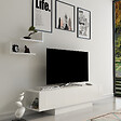 HABITAT ET JARDIN - Meuble TV en bois "Matera" - 150 x 31 x 41 cm - Blanc - vignette