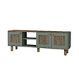 HABITAT ET JARDIN - Meuble TV en bois et cannage "Bohemian" - 160 x 40 x 56 cm - Vert - vignette