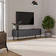 HABITAT ET JARDIN - Meuble TV en bois "Herman" - 160 x 31 x 45 cm - Gris anthracite - vignette