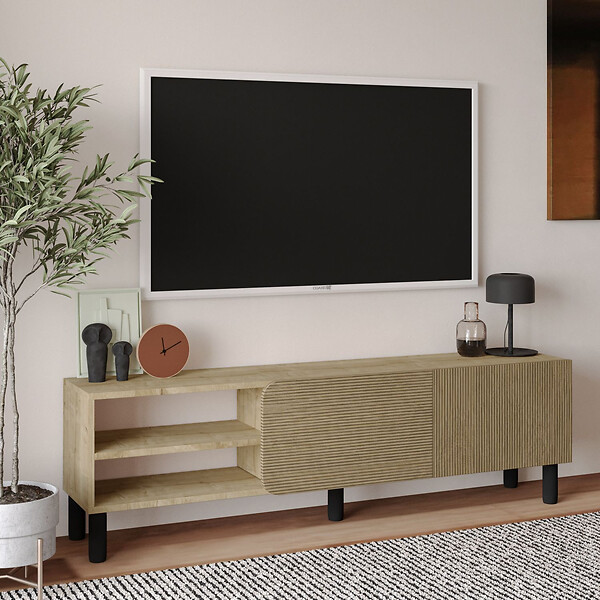 HABITAT ET JARDIN - Meuble TV en bois "River" - 150 x 31 x 48 cm - Beige - large