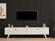 HABITAT ET JARDIN - Meuble TV en bois "Paris" - 160 x 25 x 40 cm - Blanc - vignette