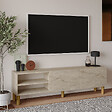 HABITAT ET JARDIN - Meuble TV en bois "River" - 150 x 31 x 48 cm - Travertin - vignette