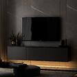 HABITAT ET JARDIN - Meuble TV en bois "Neon" - 160 x 32 x 35 cm - Anthracite - vignette
