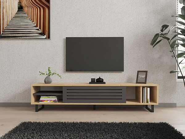 HABITAT ET JARDIN - Meuble TV en bois "Safir" 160 x 40 x 35 cm - Saphir - large