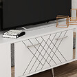 HABITAT ET JARDIN - Meuble TV en bois "Detas" - 150 x 35 x 48 cm - Argent - vignette