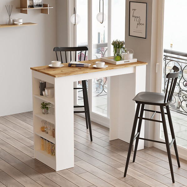 HABITAT ET JARDIN - Table de repas en bois "Setup" - 120 x 52 x 102 cm - Marron - large